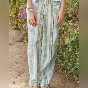 Sundance cotton Gigi Relaxed Wide Leg Striped Drawstring pant